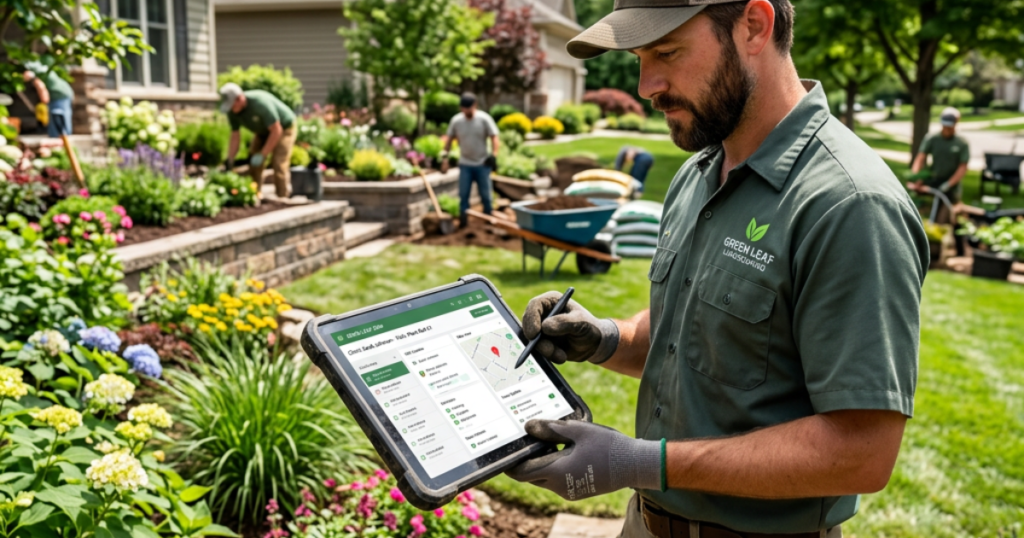 how to use ai crm for landscapers on a tablet in the field