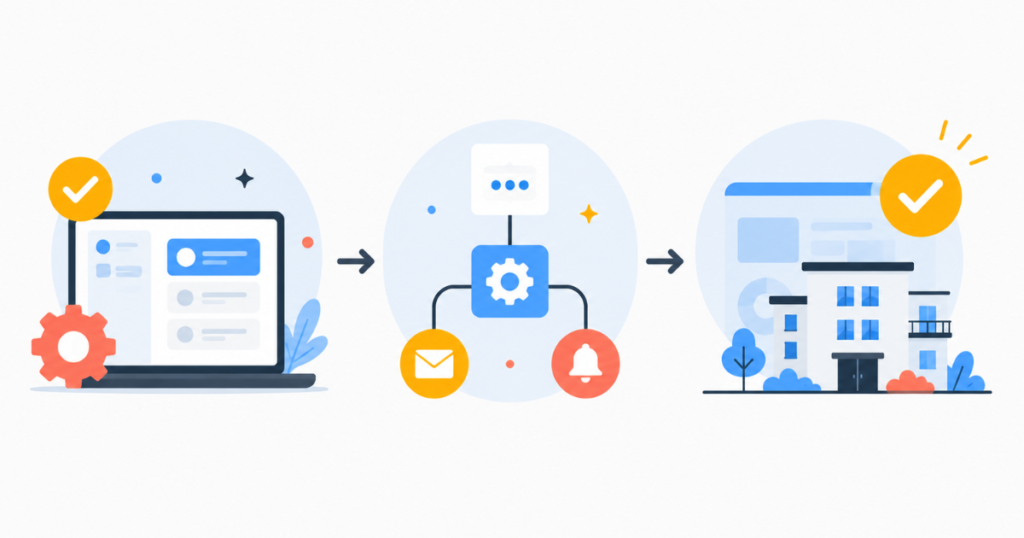 step by step workflow for setting up ai chatbots for property managers